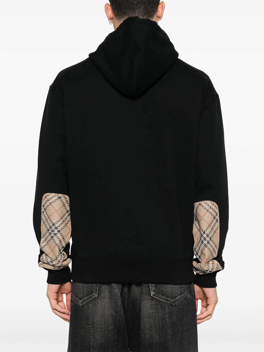 BURBERRY Reilly Check Cotton Hoodie Black