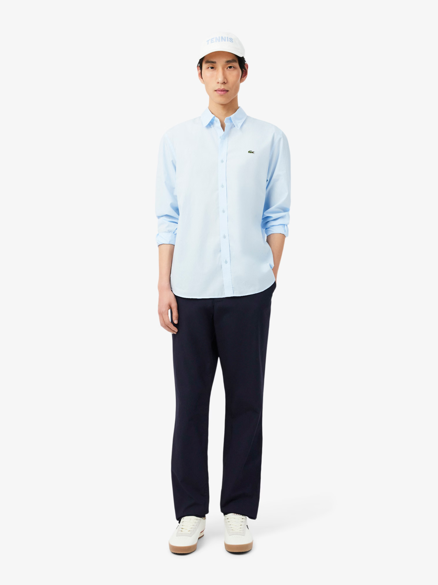 LACOSTE Regular Fit Cotton Twill Chino Pants Navy Blue