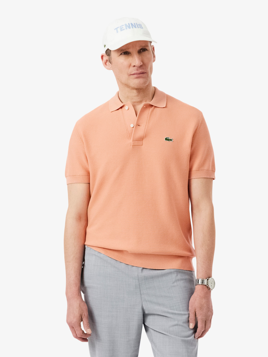 LACOSTE Classic Fit Knitted Polo Shirt Rose