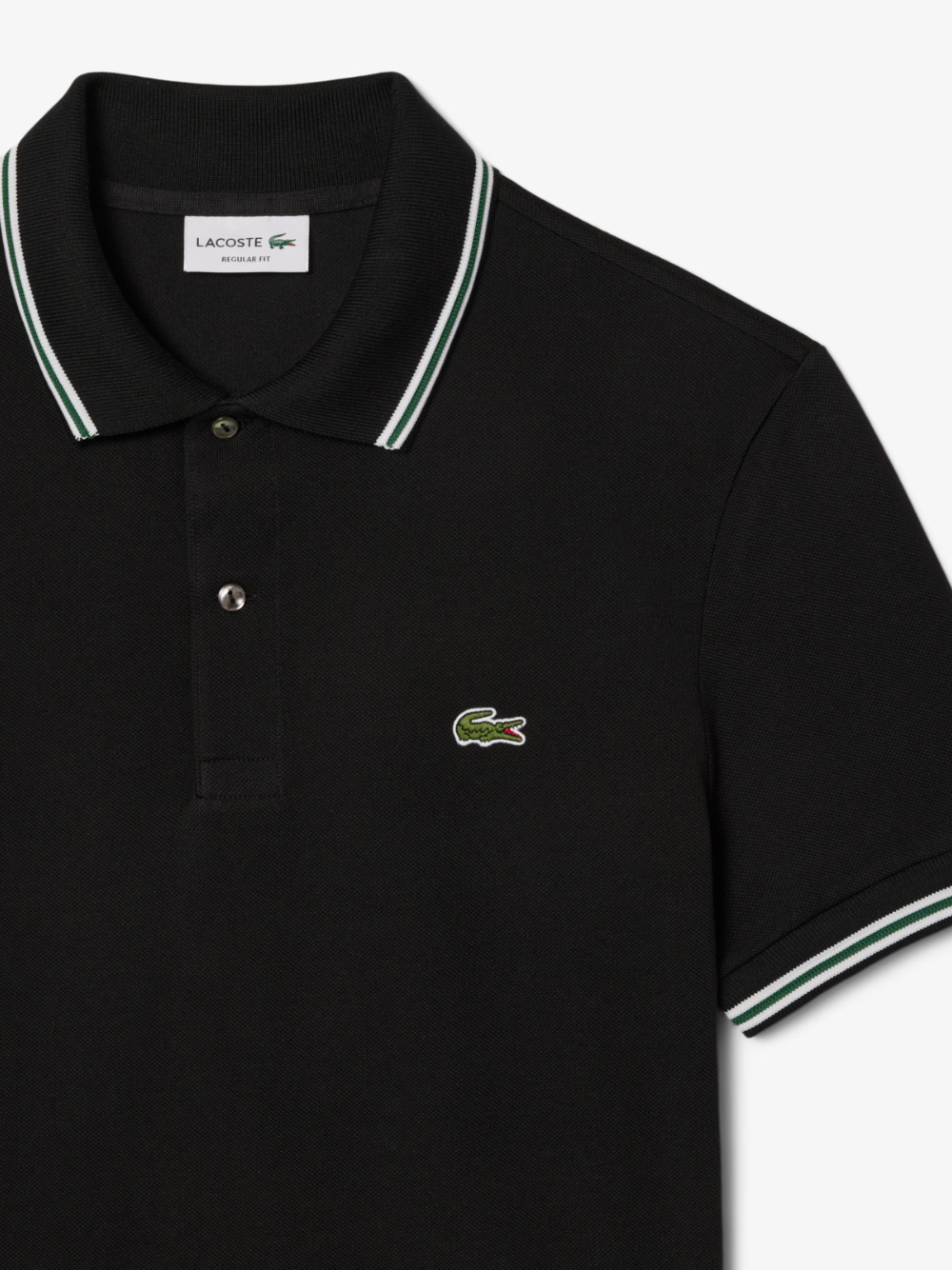 LACOSTE Regular Fit Trim Accent L.12.12 Polo Shirt Black