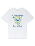 CASABLANCA WOMEN Tennis Club Icon Short Sleeve T‑Shirt White