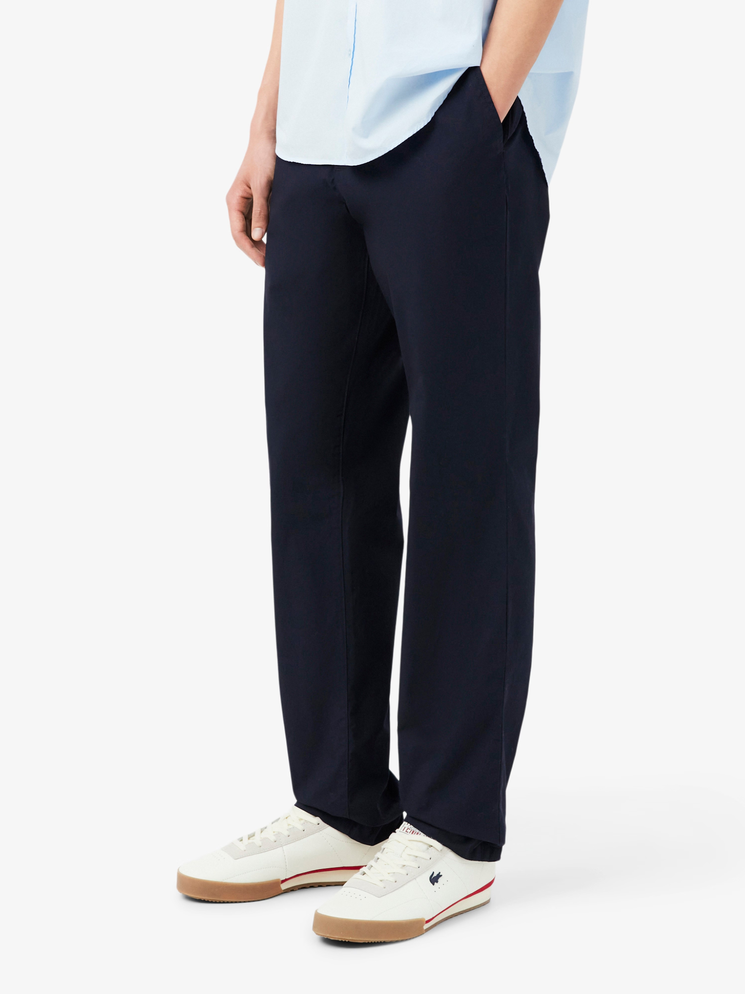 LACOSTE Regular Fit Cotton Twill Chino Pants Navy Blue
