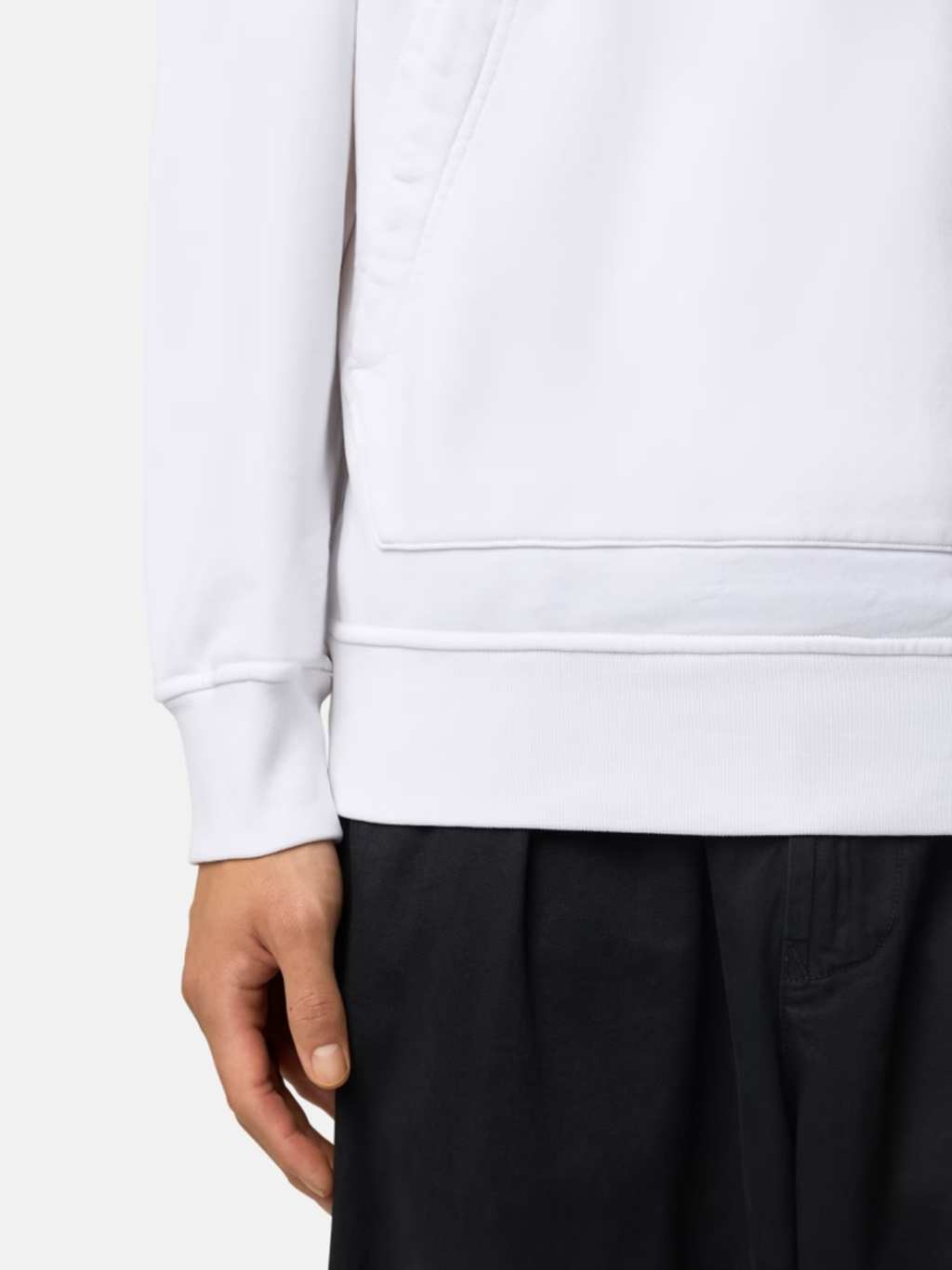 STONE ISLAND Kangaroo Pocket Hoodie White