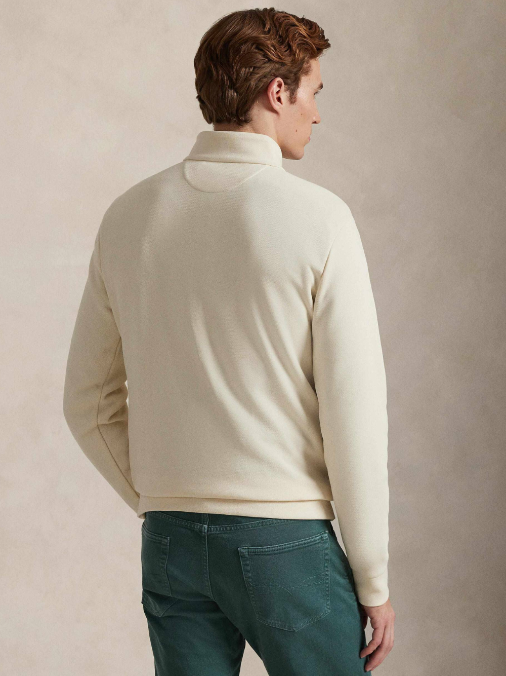 RALPH LAUREN Double-knit Mockneck Pullover Natural