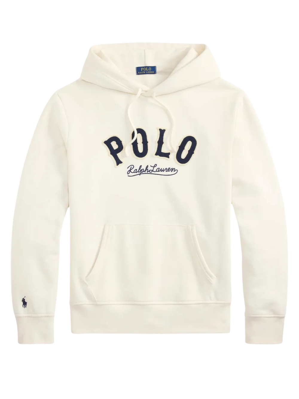 RALPH LAUREN The Rl Fleece Western-Logo Hoodie Deckwash White
