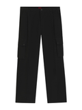 HUGO Graysen253 Slim-Fit Cargo Trousers In Mercerised Cotton Black