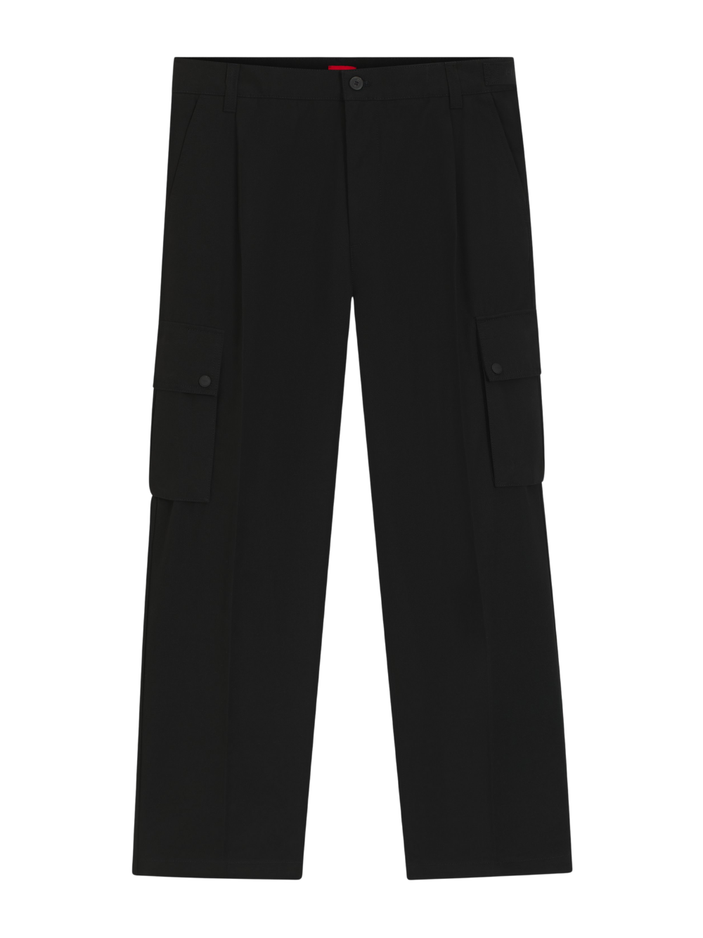 HUGO Graysen253 Slim-Fit Cargo Trousers In Mercerised Cotton Black