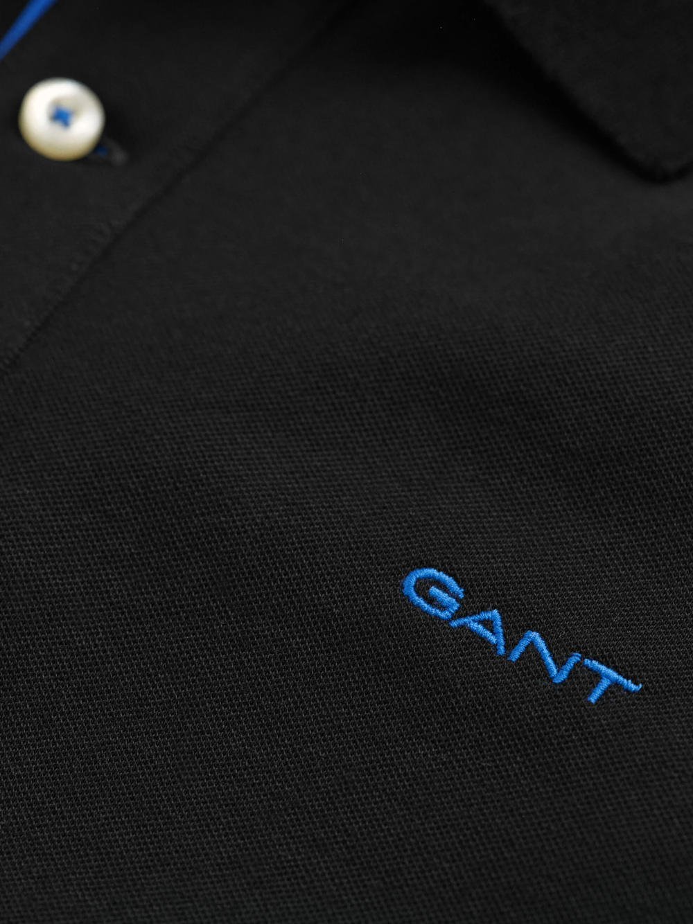GANT Contrast Piqué Polo Shirt Black