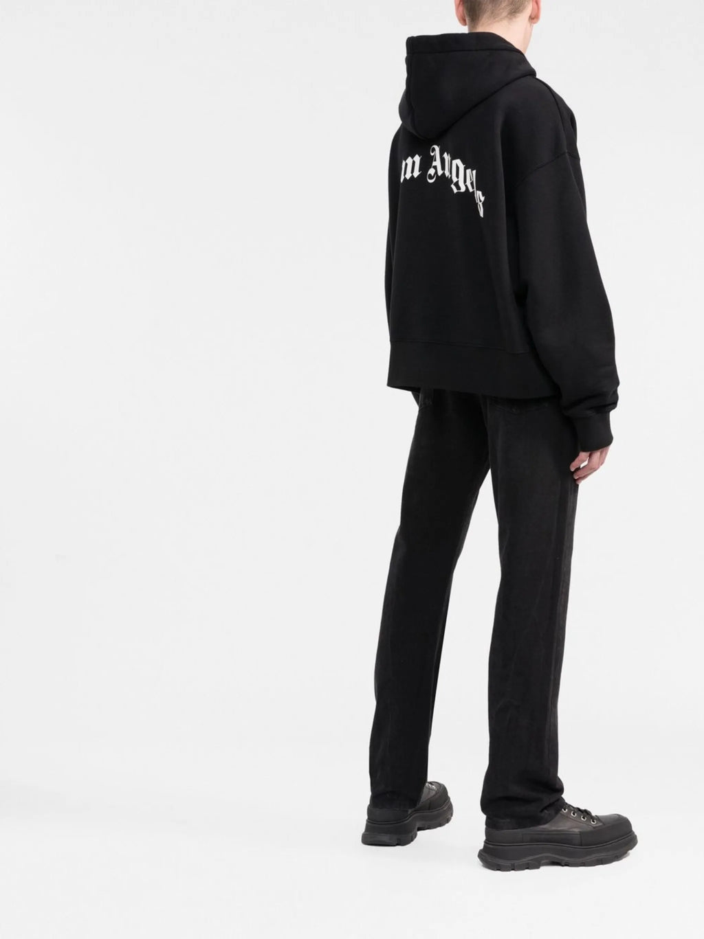 PALM ANGELS Banana Print Cotton Hoodie Black