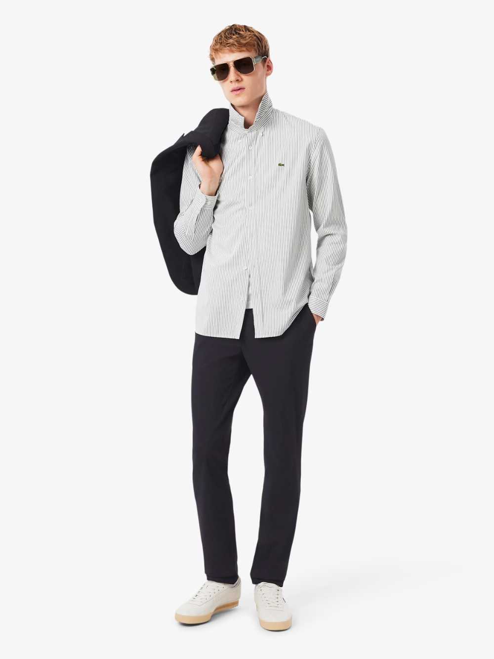 LACOSTE Slim Fit Stretch Commuter Pants Black