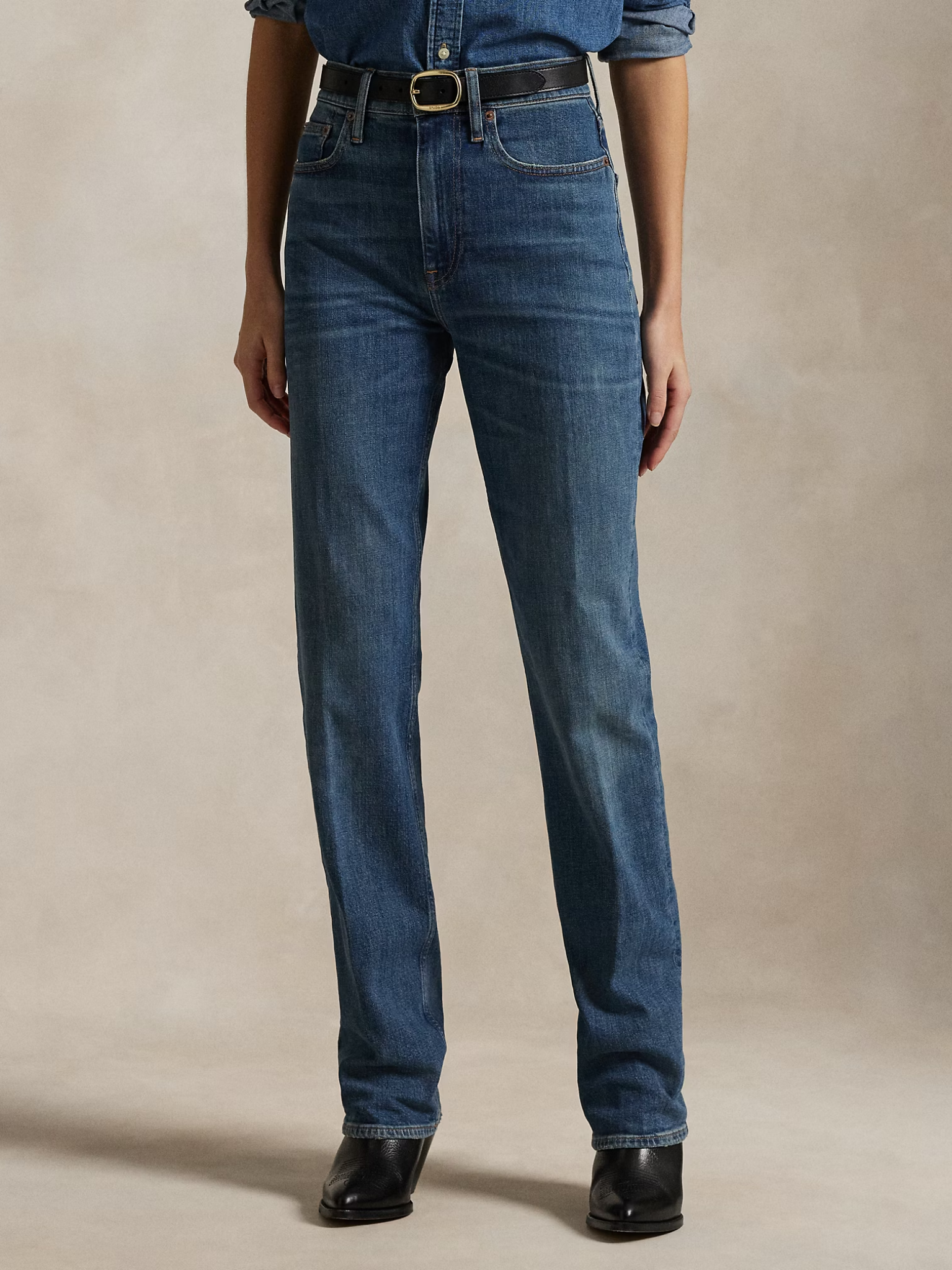 RALPH LAUREN WOMEN High-Rise Straight Jeans Telesto Wash