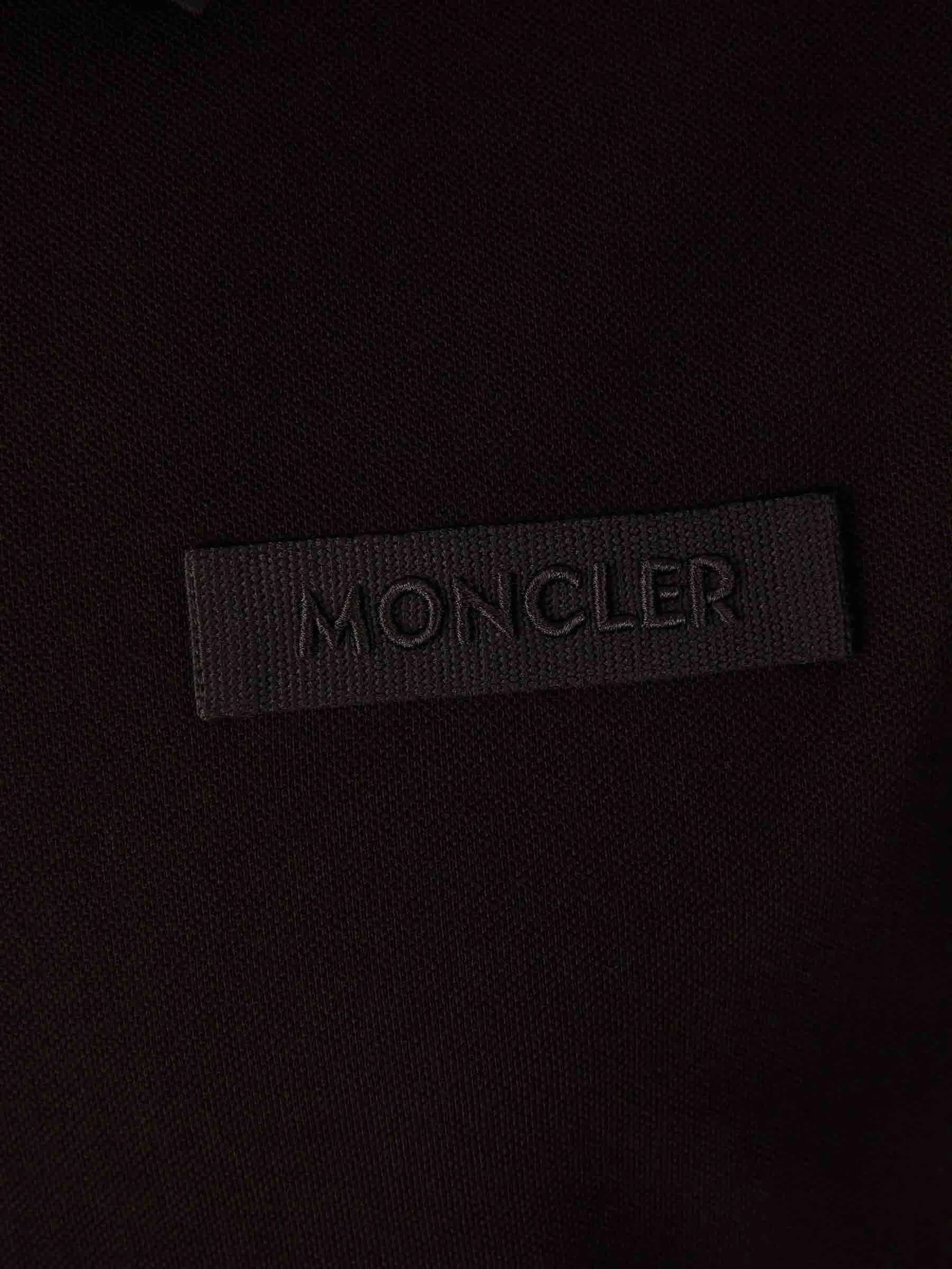 MONCLER Logo-stitched Short-sleeve Polo Shirt Black