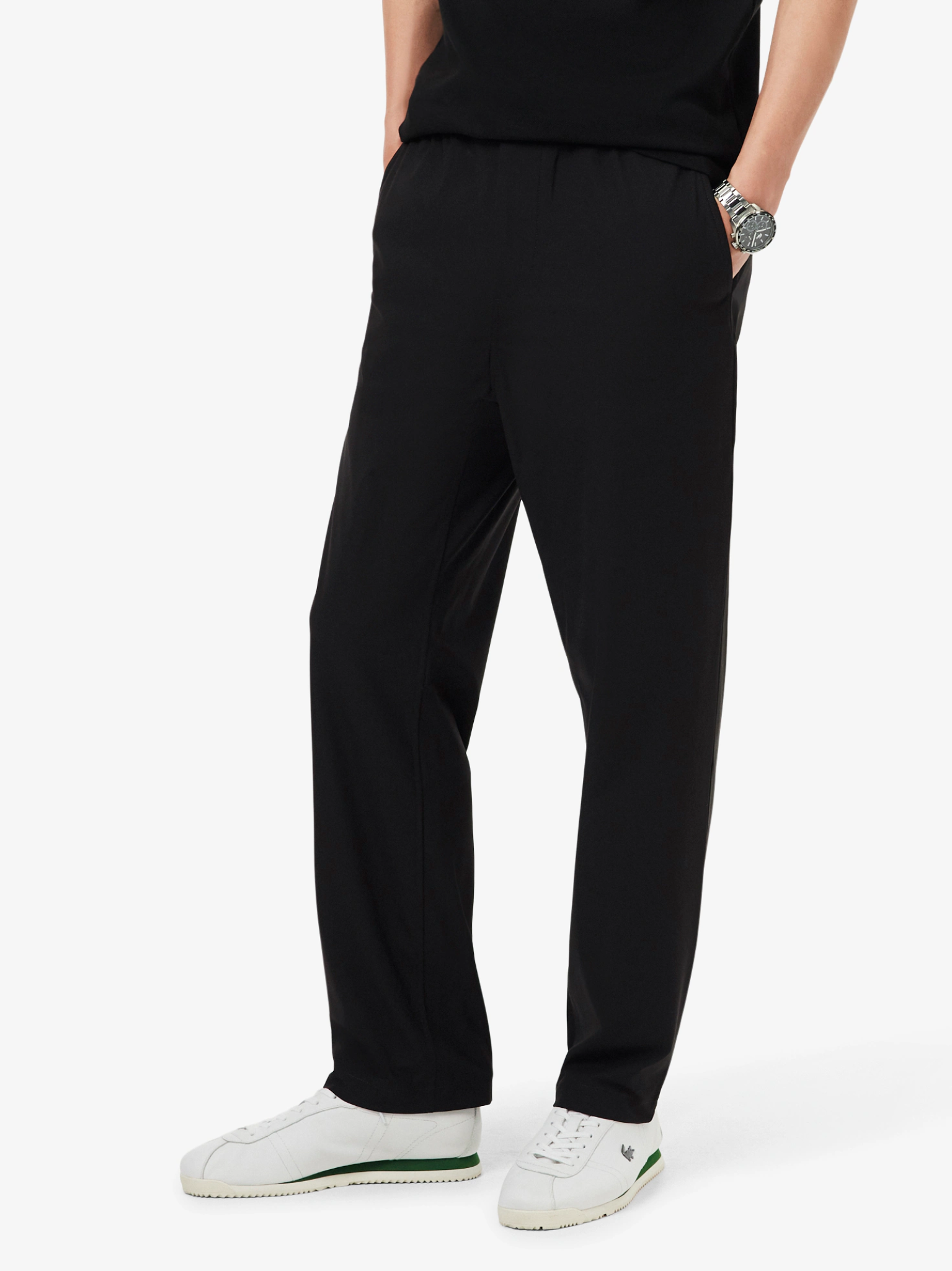 LACOSTE Regular Fit Stretch Commuter Chino Pants Black
