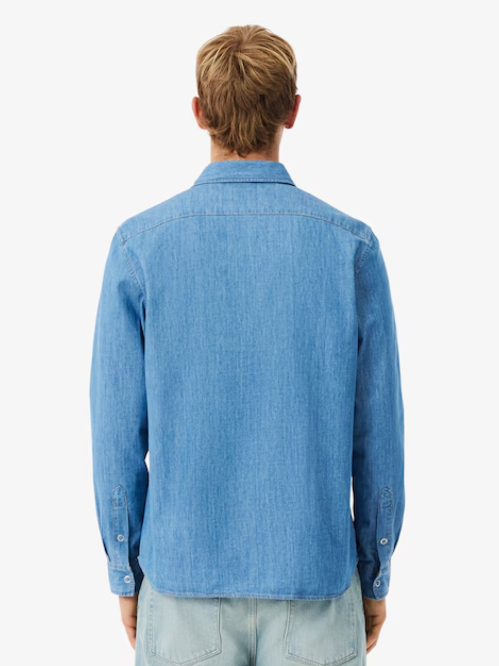 LACOSTE Regular Fit Lightweight Denim Shirt Blue