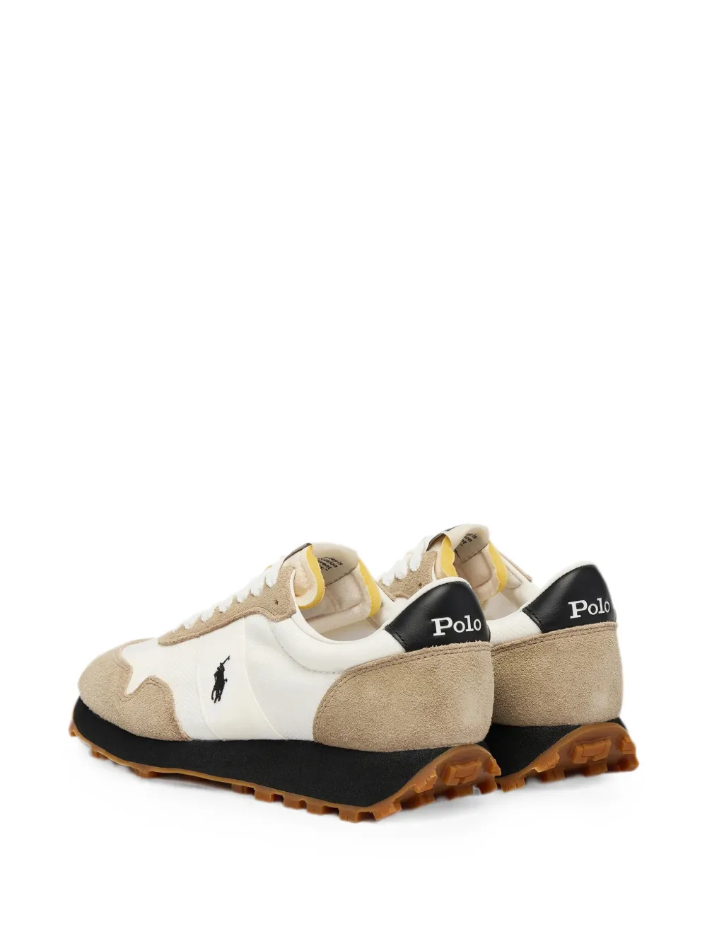 RALPH LAUREN Trail 125 Suede-Mesh Sneakers Monument Tan/Deckwash White