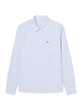 LACOSTE Regular Fit Striped Oxford Shirt Blue