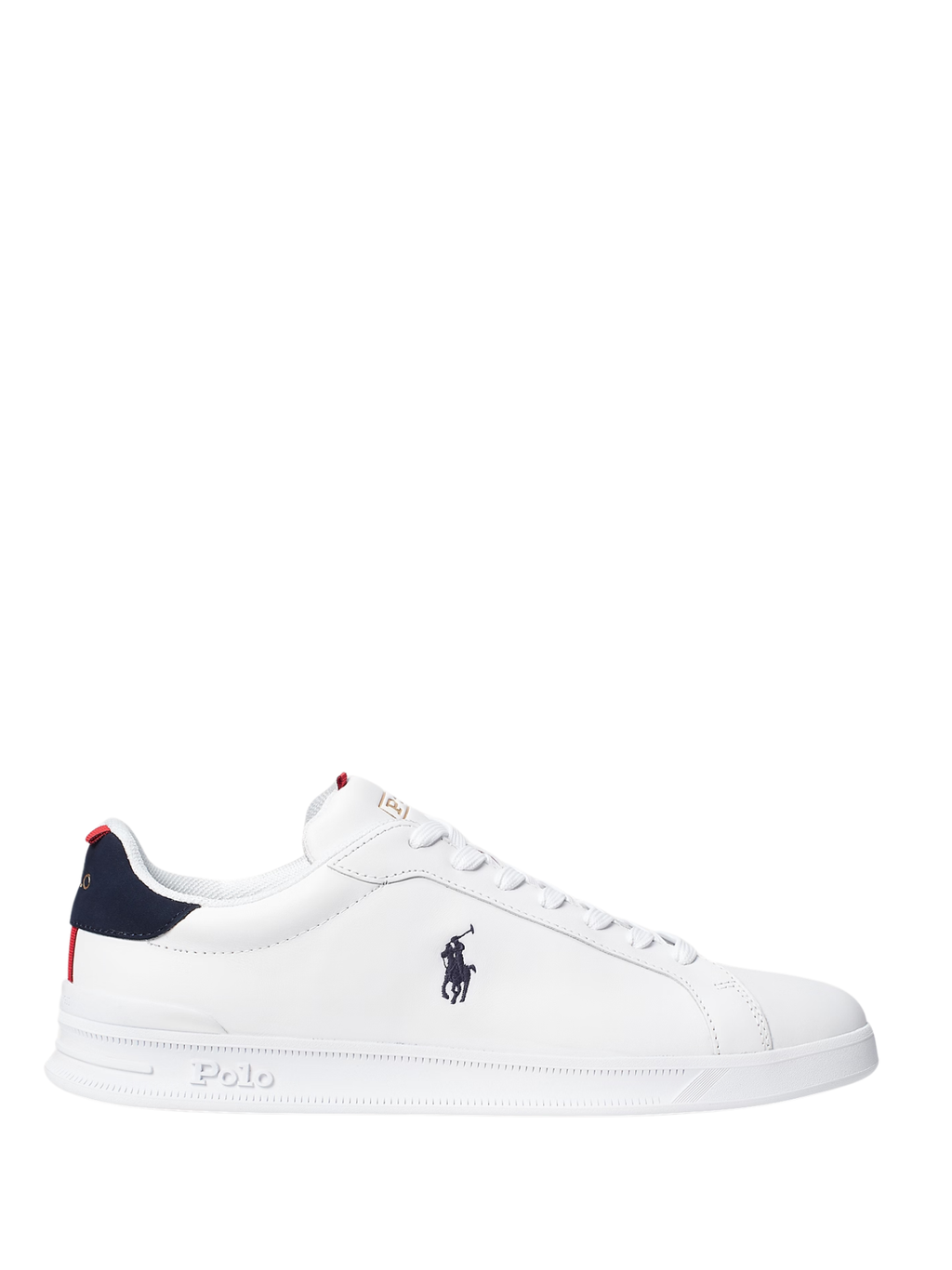 RALPH LAUREN Heritage Court II Leather Sneakers White/Navy/Red