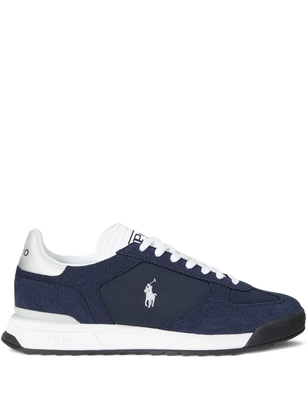 RALPH LAUREN Varick Suede & Oxford Sneakers Navy/White
