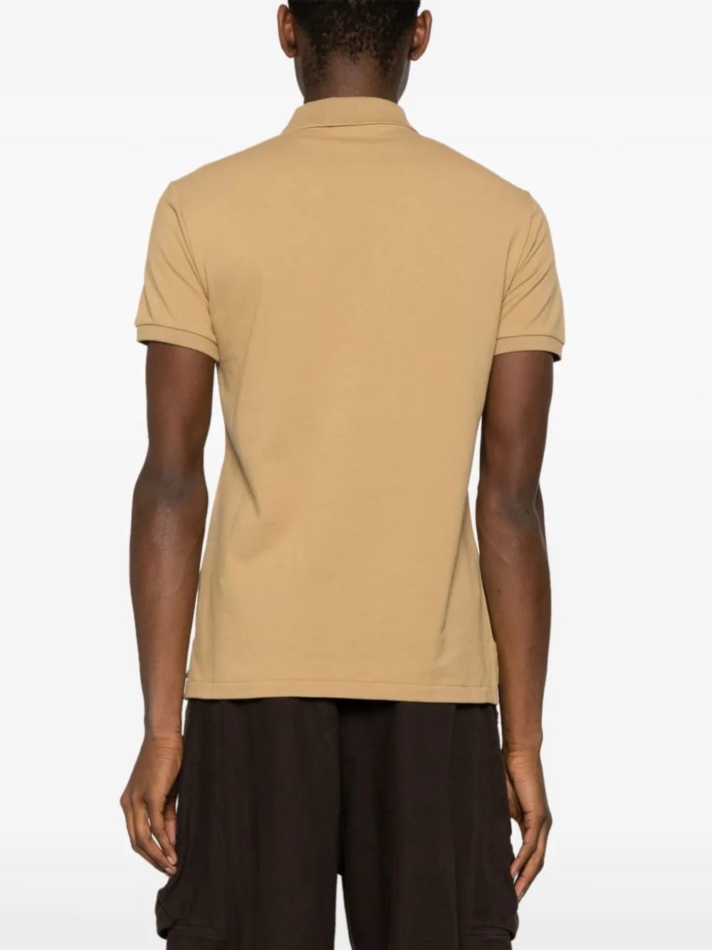 RALPH LAUREN Slim Fit Mesh Polo Shirt Cafe Tan