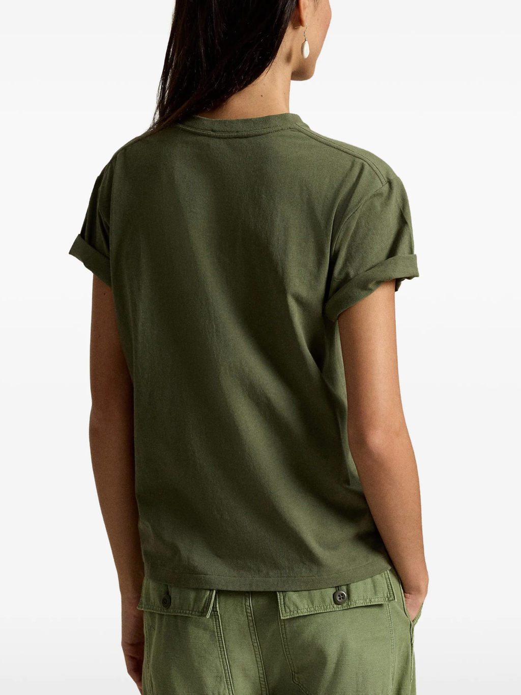 RALPH LAUREN WOMEN Polo Bear Cotton Jersey Tee Dense Olive