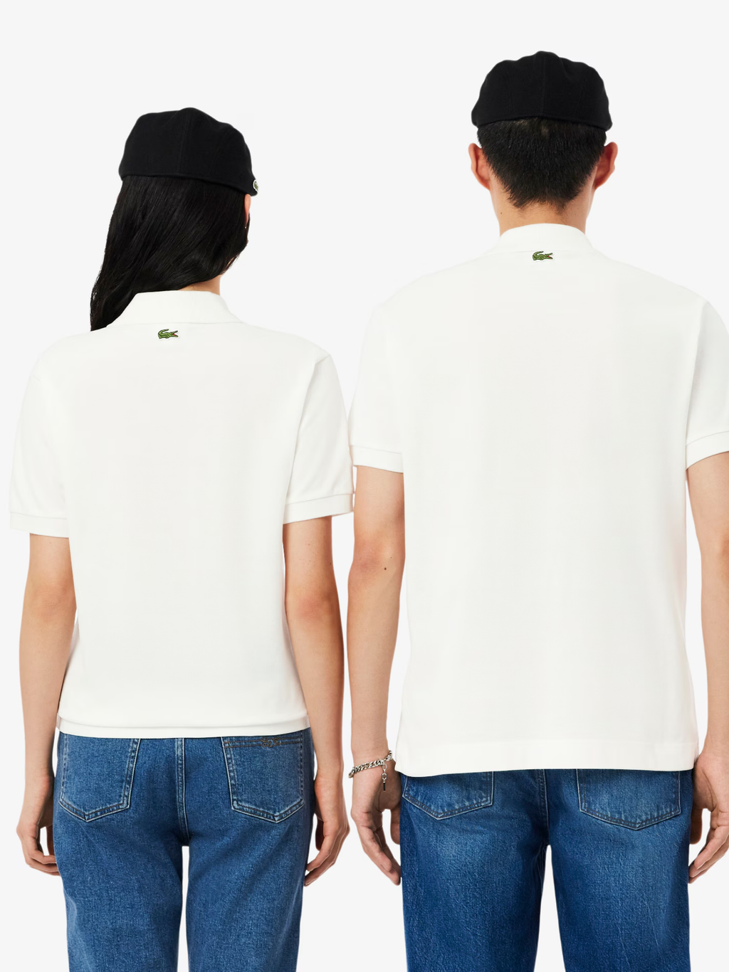 LACOSTE Classic Fit Embossed Branding Polo Shirt White