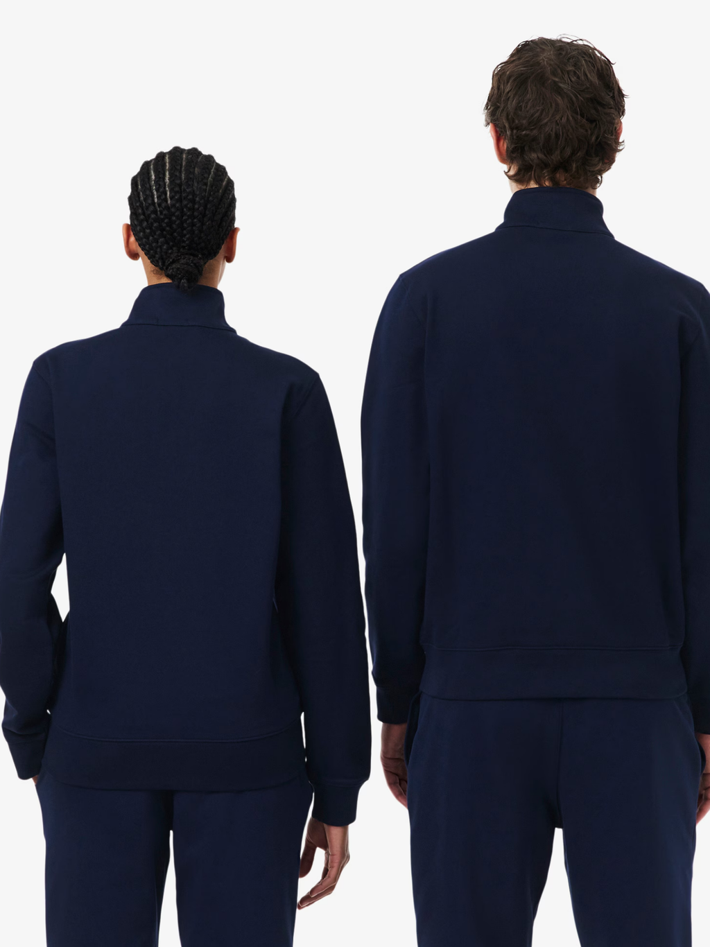 LACOSTE High Neck Embossed Zipped Sweatshirt Midnight Blue