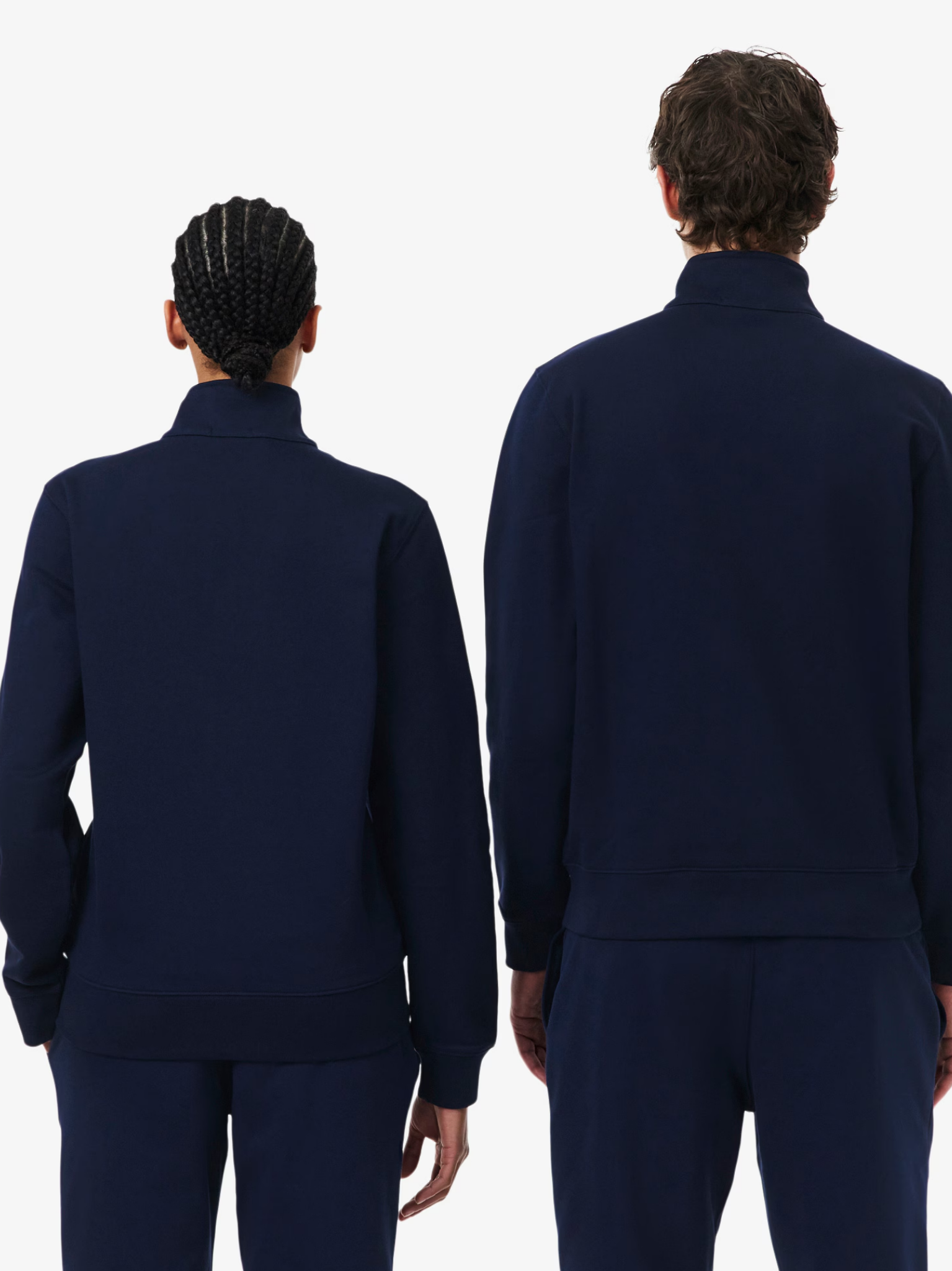 LACOSTE High Neck Embossed Zipped Sweatshirt Midnight Blue