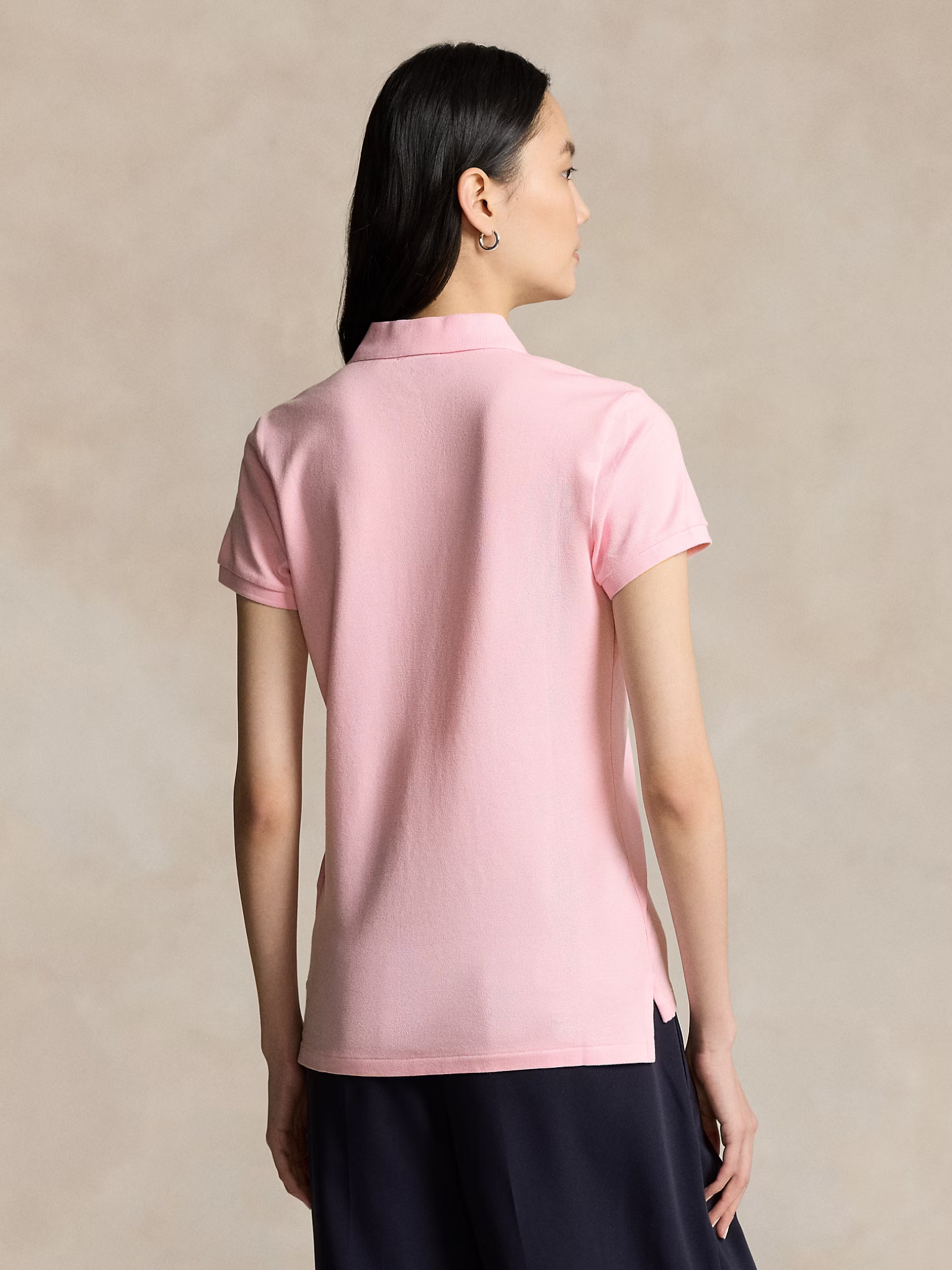 RALPH LAUREN WOMEN Slim Fit Stretch Polo Shirt Sunkissed Pink