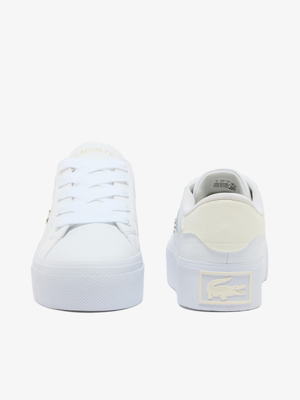 LACOSTE WOMEN Ziane Platform Leather Sneakers White/Off-White