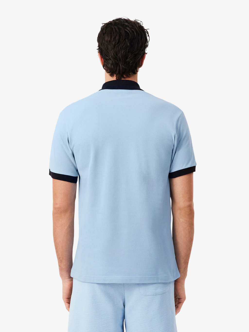 LACOSTE Classic Fit Contrast Rib Polo Blue