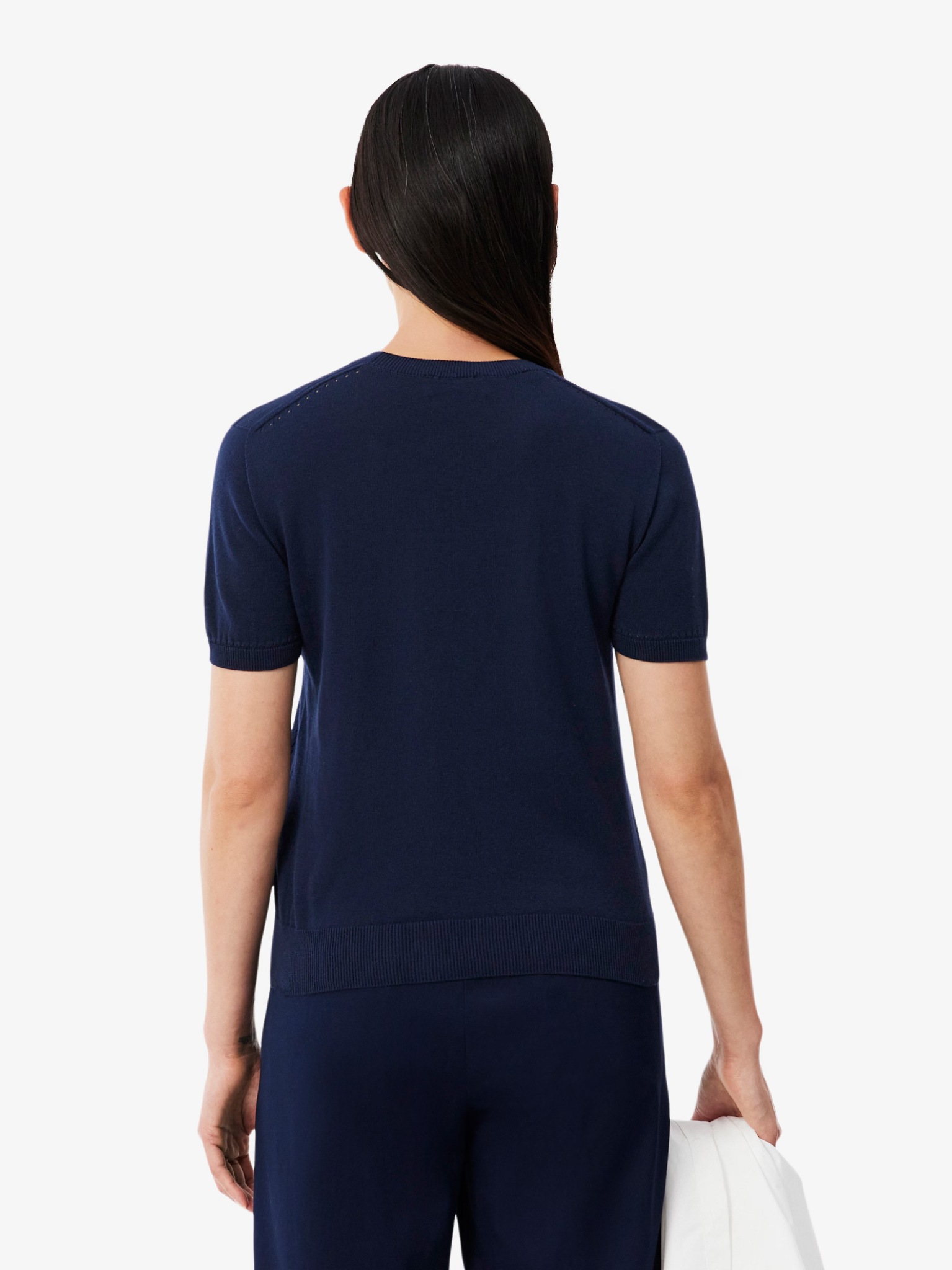 LACOSTE WOMEN Short Sleeved 3D Knit Sweater Midnight Blue