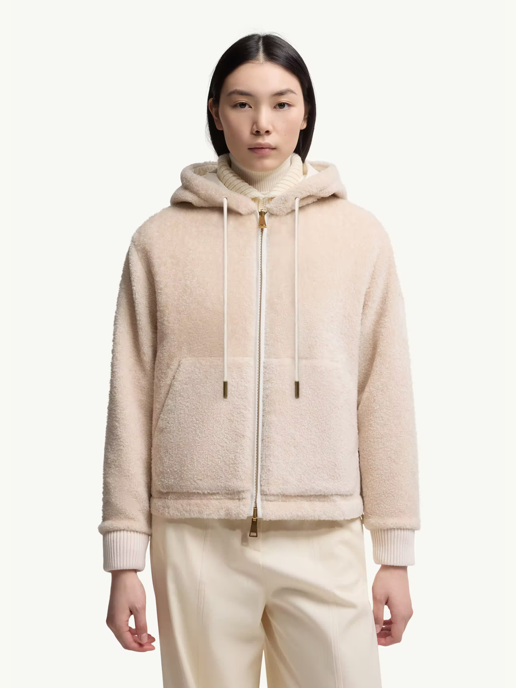 MONCLER WOMEN Reversible Padded Hoodie White/Pink