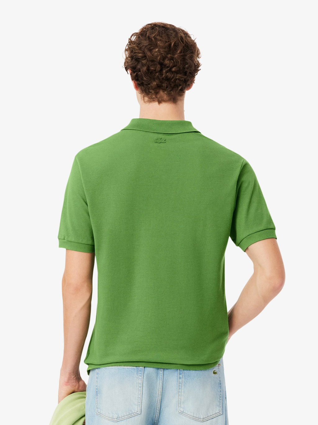 LACOSTE Classic Fit Embroidery Detail Petit Piqué Polo Shirt Lime Green