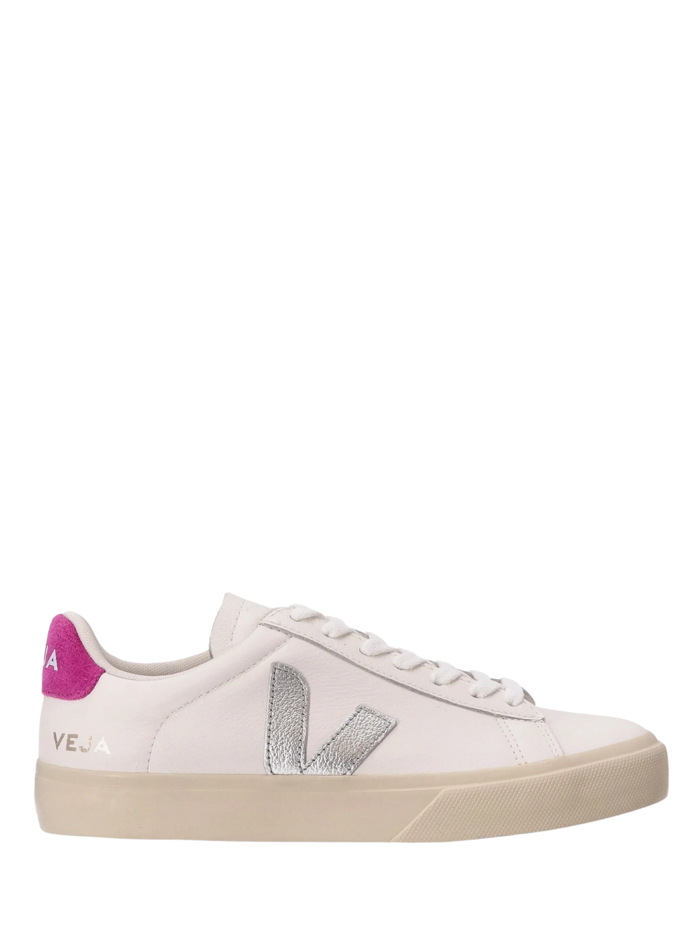 VEJA WOMEN Campo Leather Sneakers White Silver Ultraviolet
