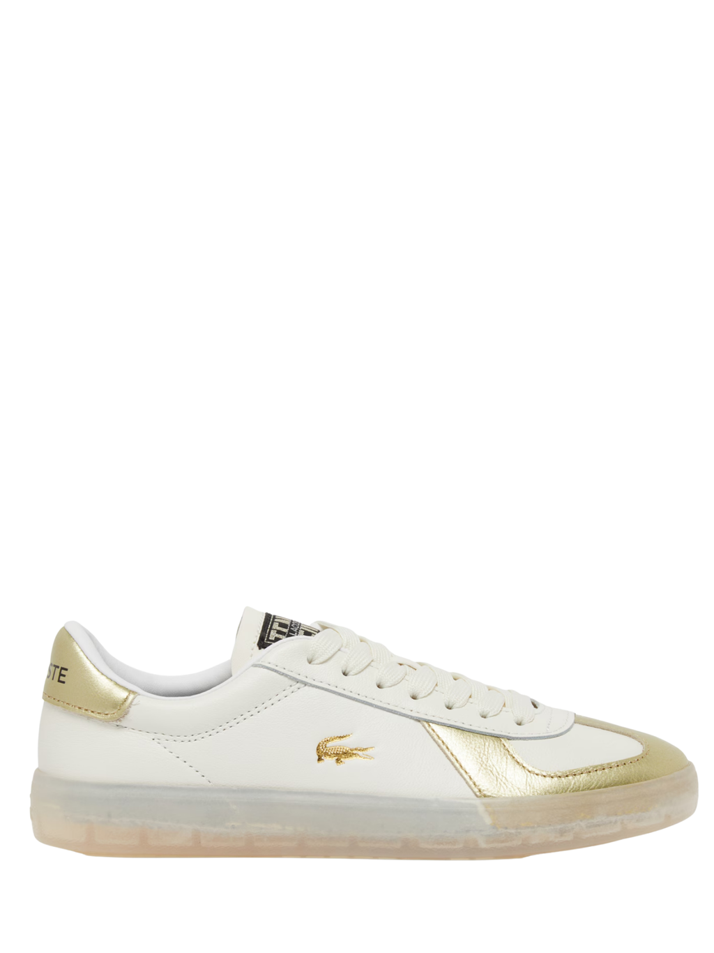 LACOSTE WOMEN Baseshot Pro Leather Sneakers White/Gold