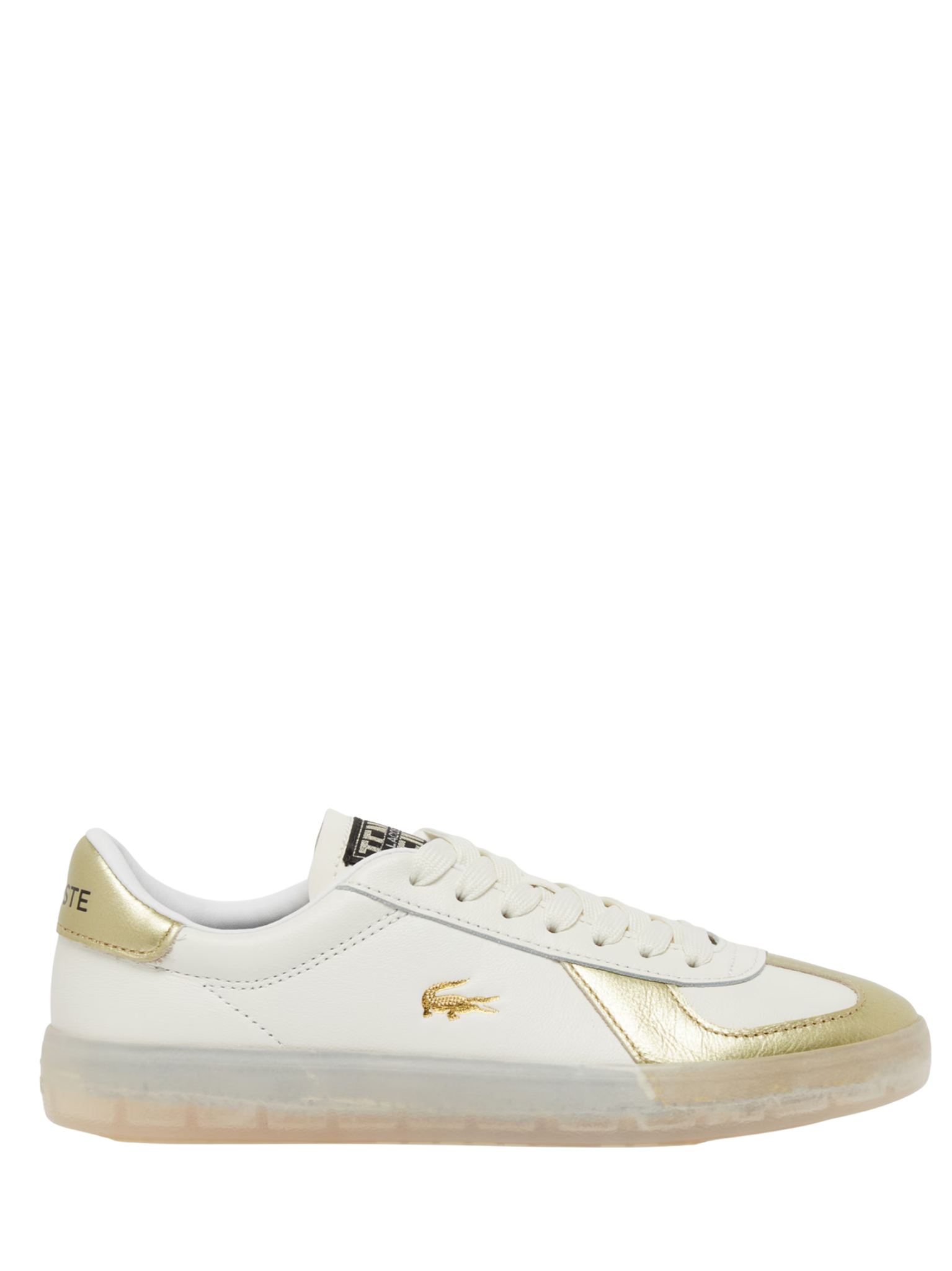 LACOSTE WOMEN Baseshot Pro Leather Sneakers White/Gold