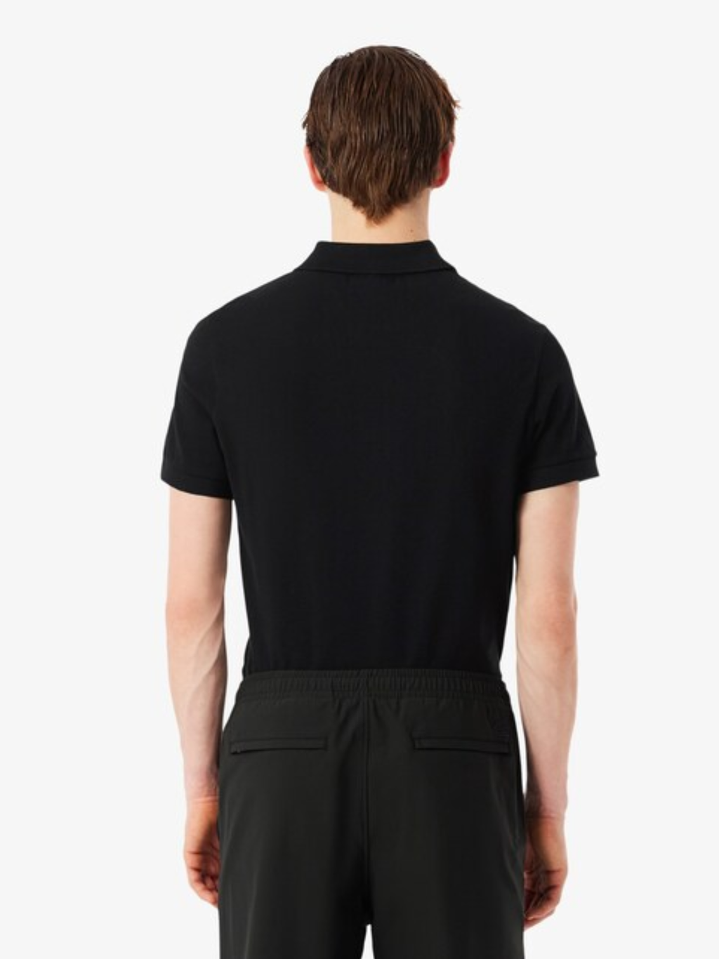 LACOSTE Regular Fit Logo Stripe Polo Shirt Black
