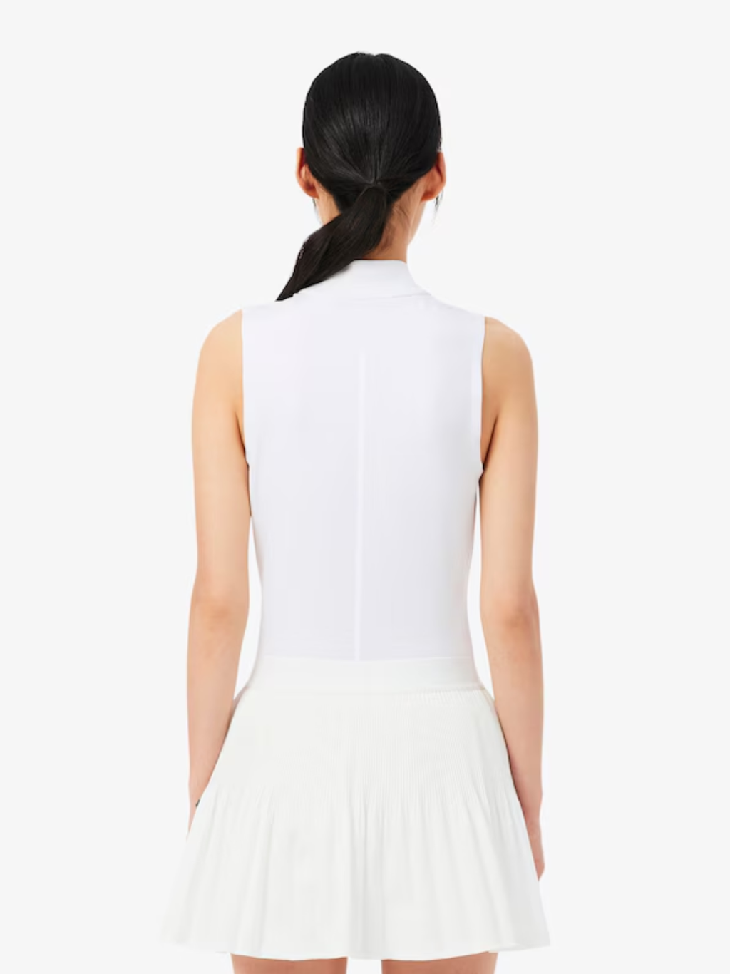LACOSTE WOMEN Sleeveless Ultra Dry Stretch Tennis Polo Shirt White