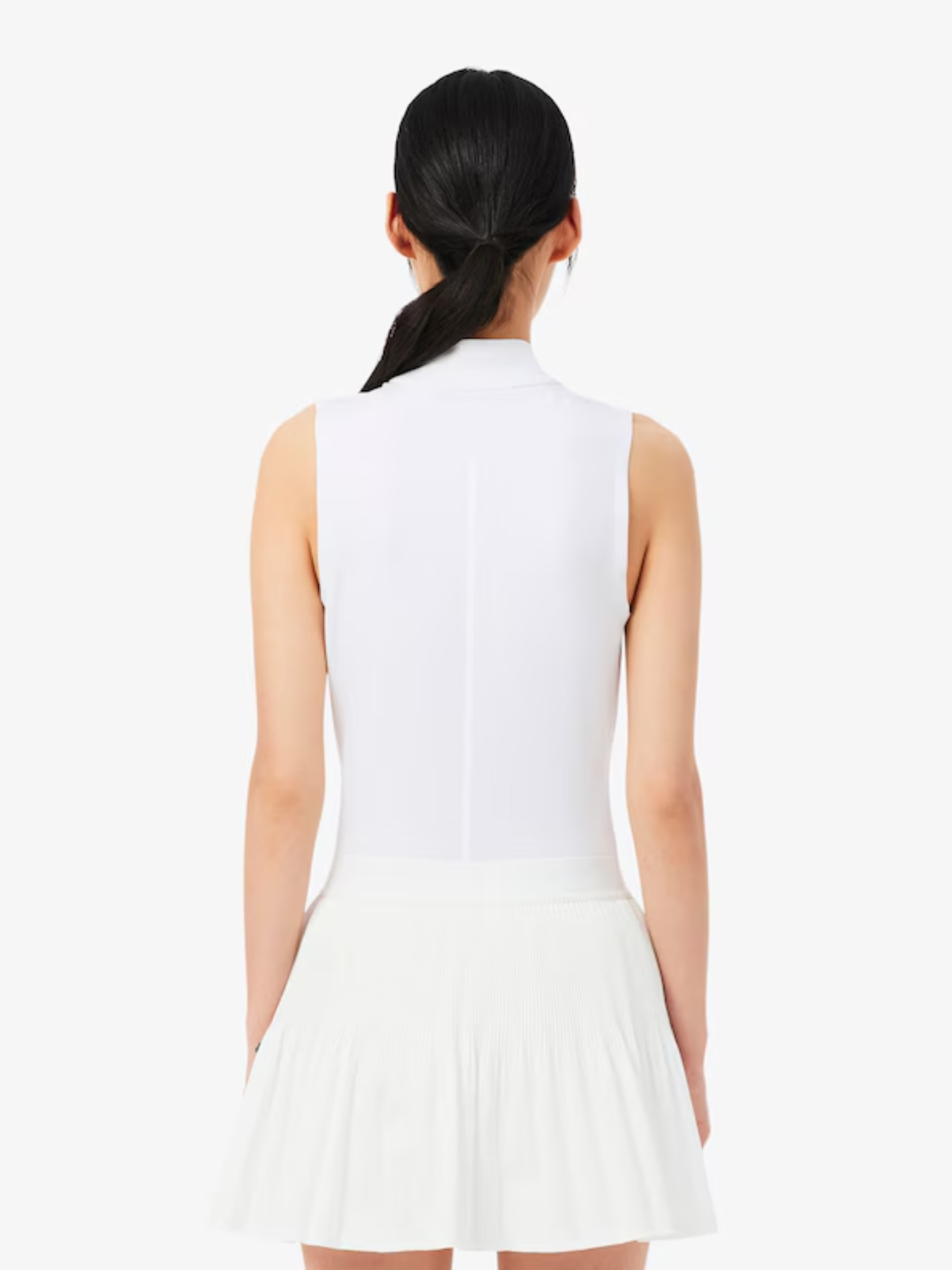 LACOSTE WOMEN Sleeveless Ultra Dry Stretch Tennis Polo Shirt White