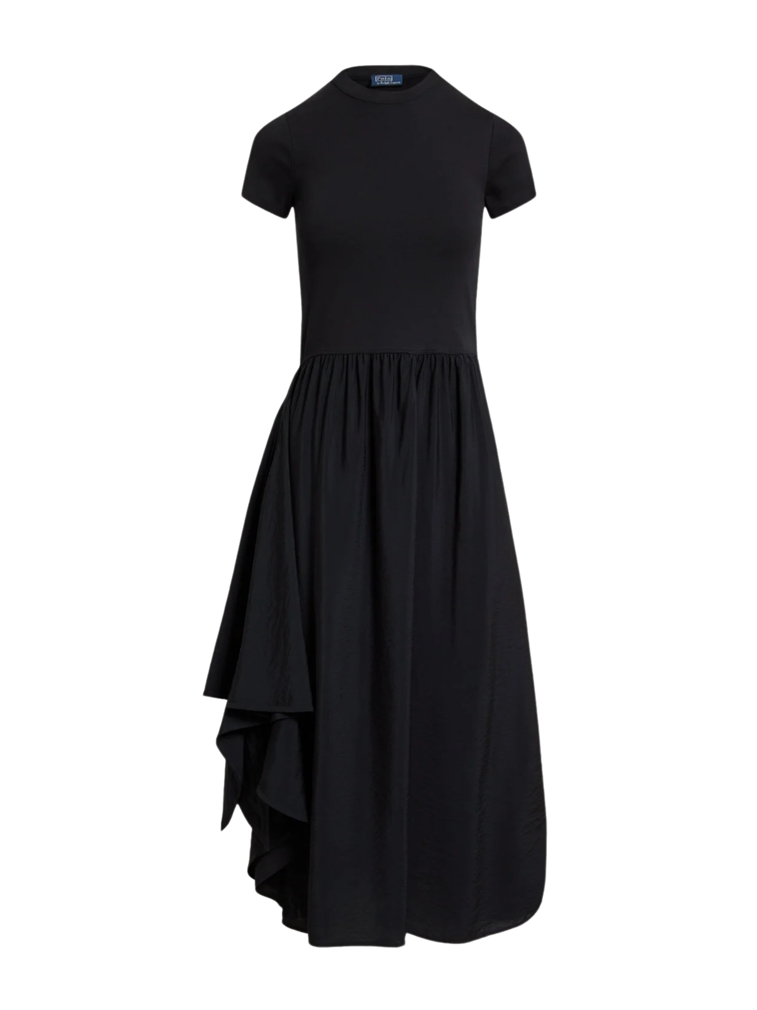 RALPH LAUREN WOMEN Faux-wrap Tee Dress Polo Black