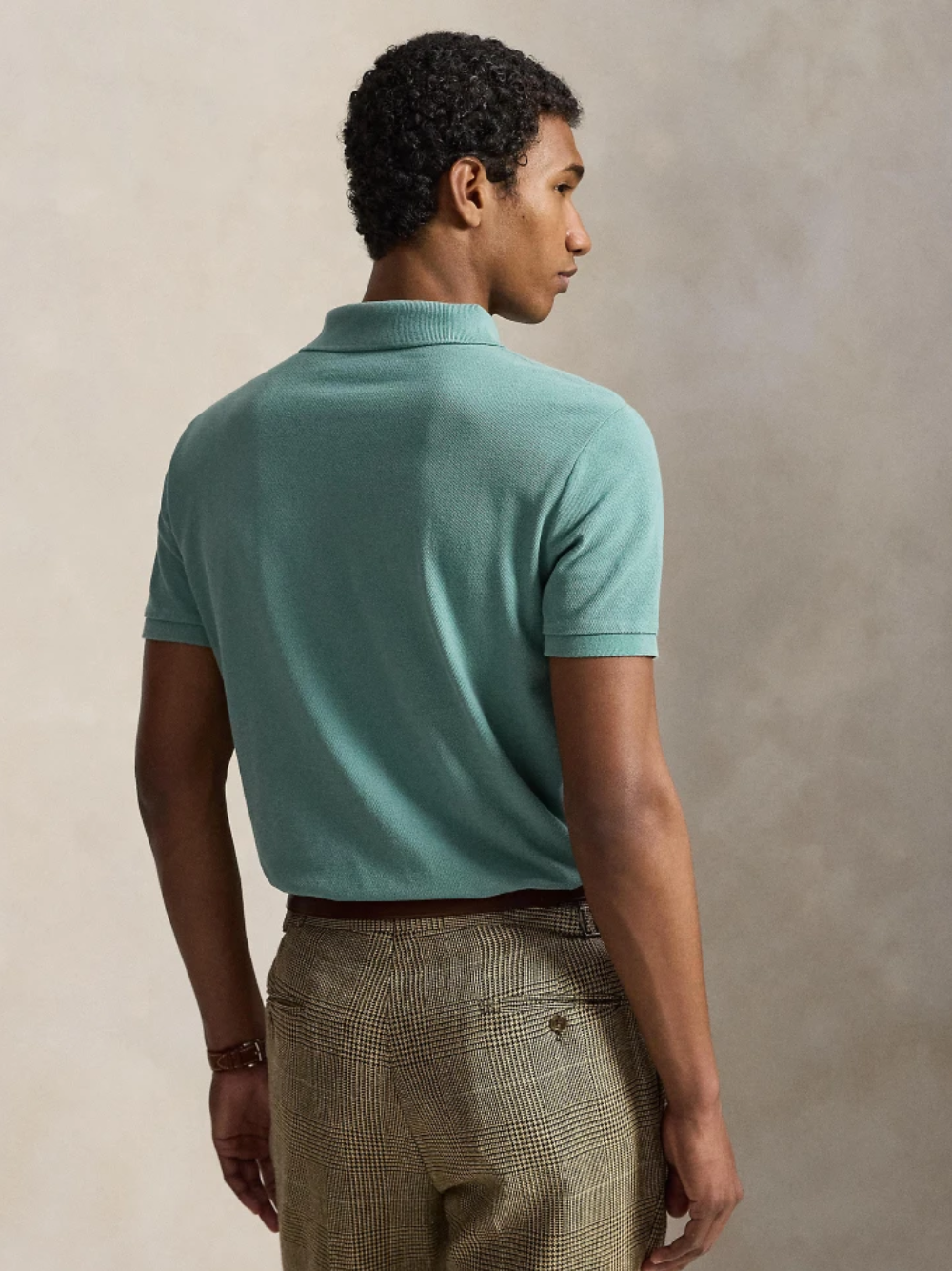 RALPH LAUREN The Iconic Custom Slim Fit Mesh Polo Greenscape