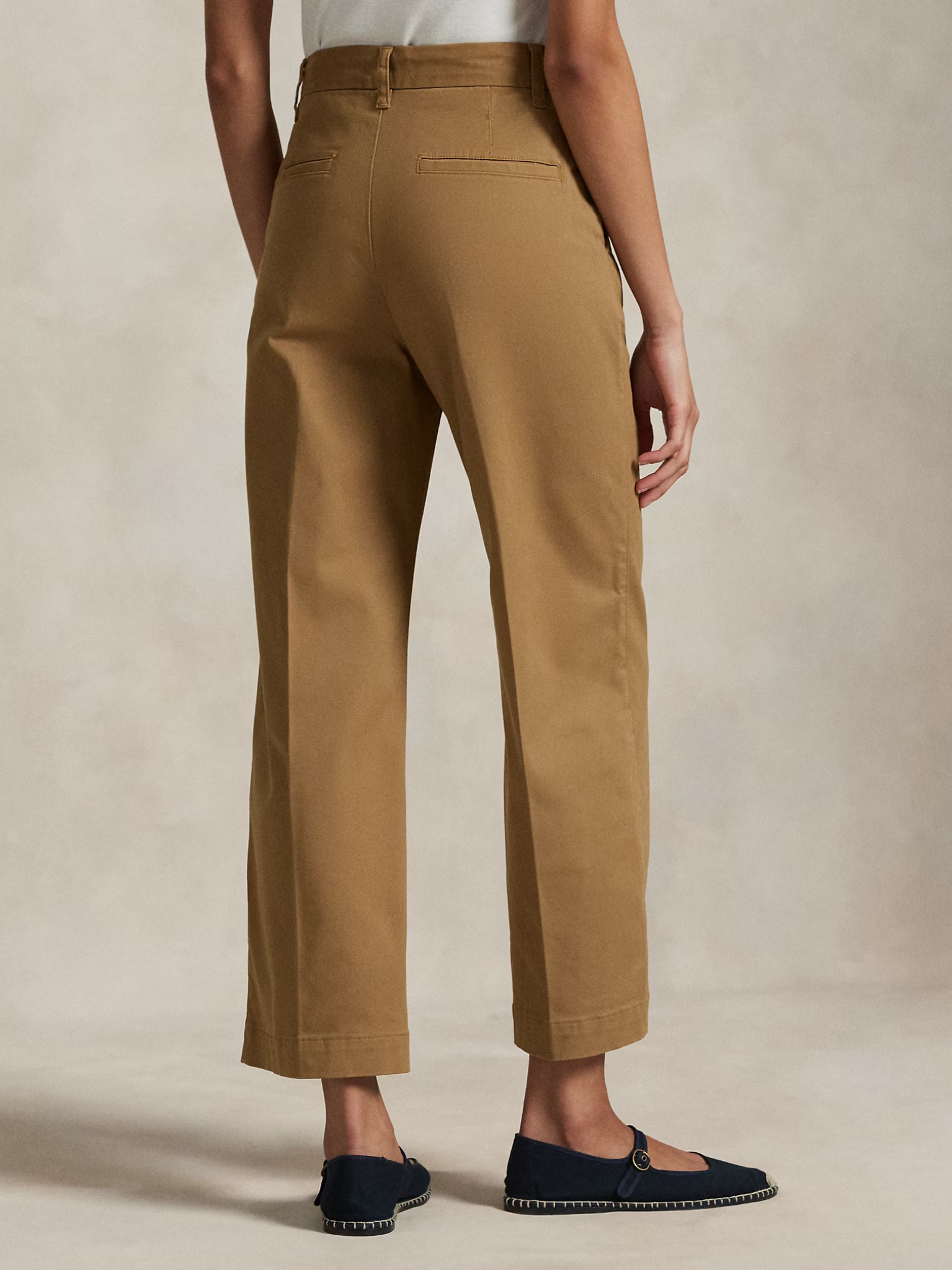 RALPH LAUREN WOMEN Chino Wide-Leg Trousers Montana Khaki