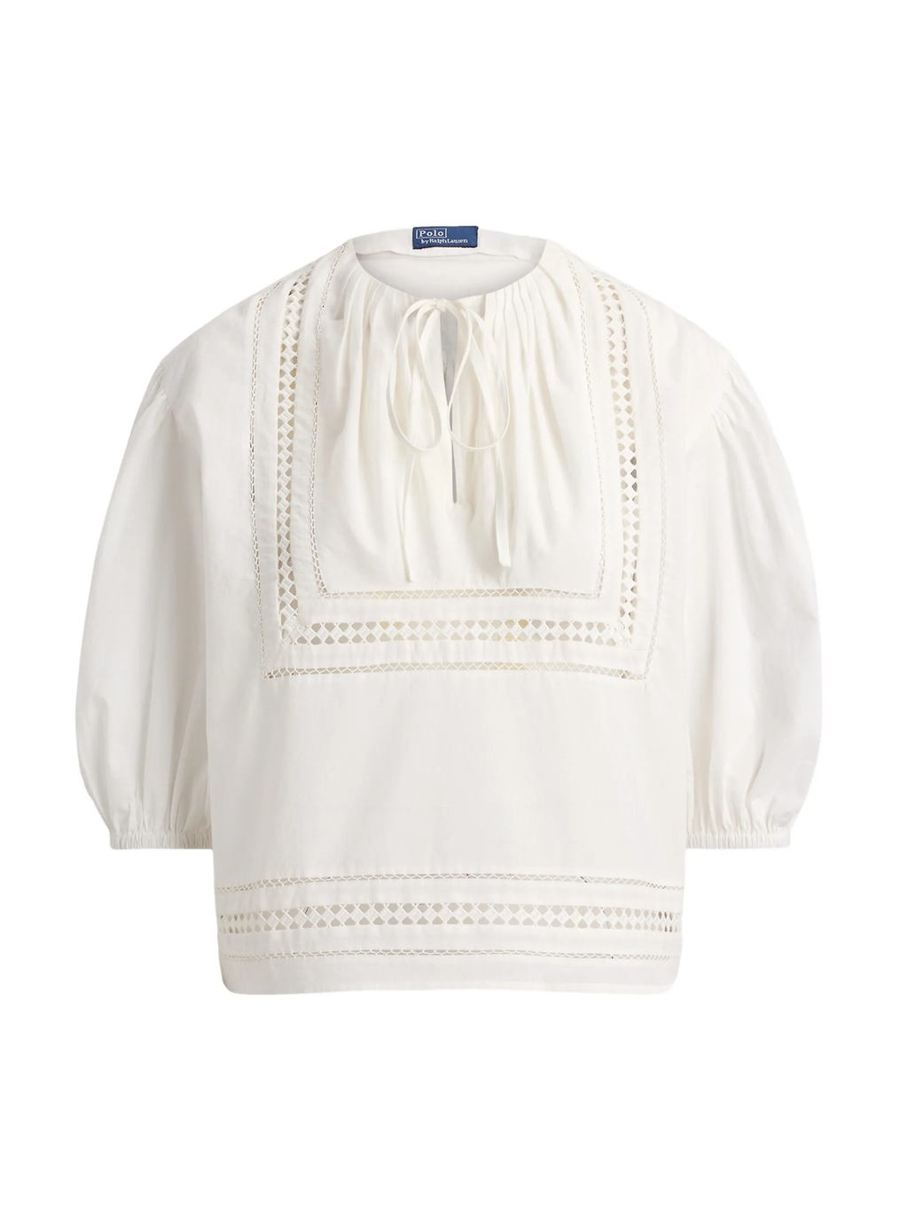 RALPH LAUREN WOMEN Lace-trim Cotton Shirt White