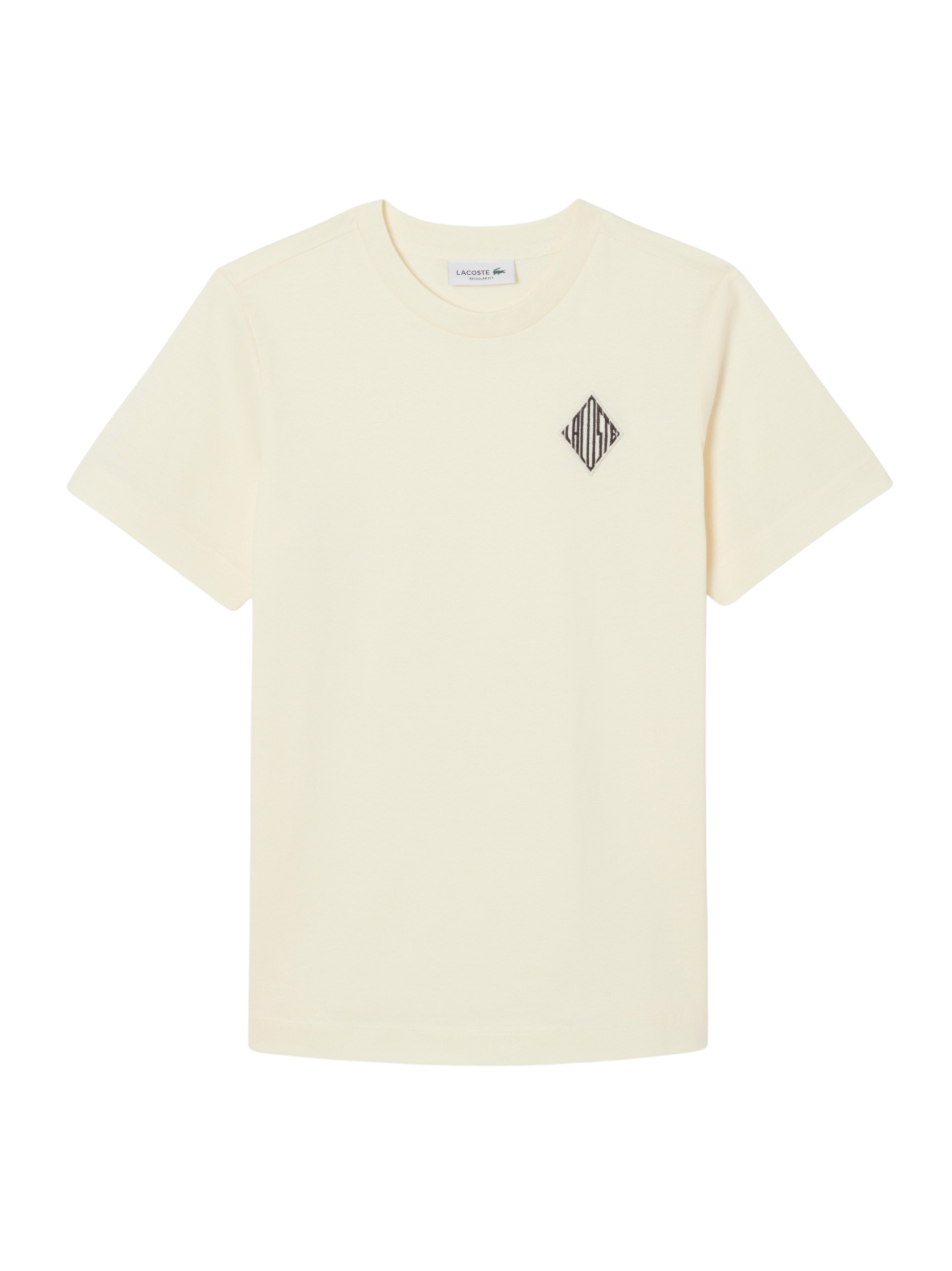 LACOSTE WOMEN Badge Cotton T-shirt Lemon Beige