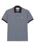 LACOSTE Classic Fit Textured Striped Polo Shirt Blue