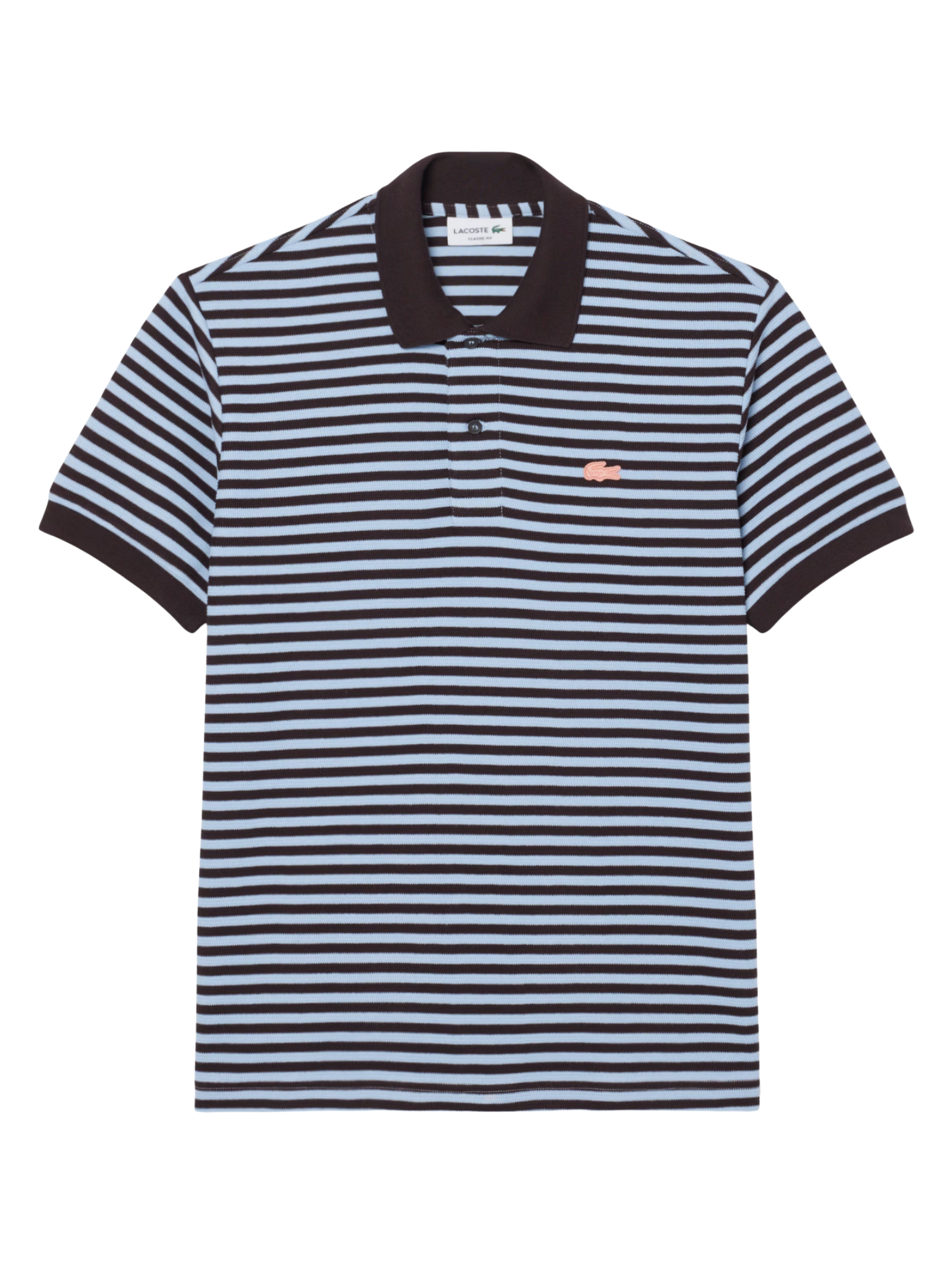 LACOSTE Classic Fit Textured Striped Polo Shirt Blue