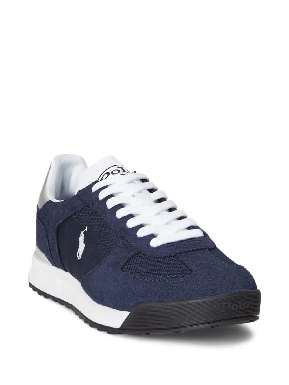 RALPH LAUREN Varick Suede & Oxford Sneakers Navy/White
