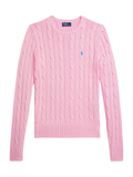 RALPH LAUREN WOMEN Cable-Knit Cotton Crewneck Jumper Carmel Pink