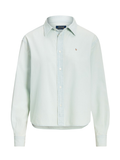 RALPH LAUREN WOMEN Cropped Boxy Chambray Shirt Chambray