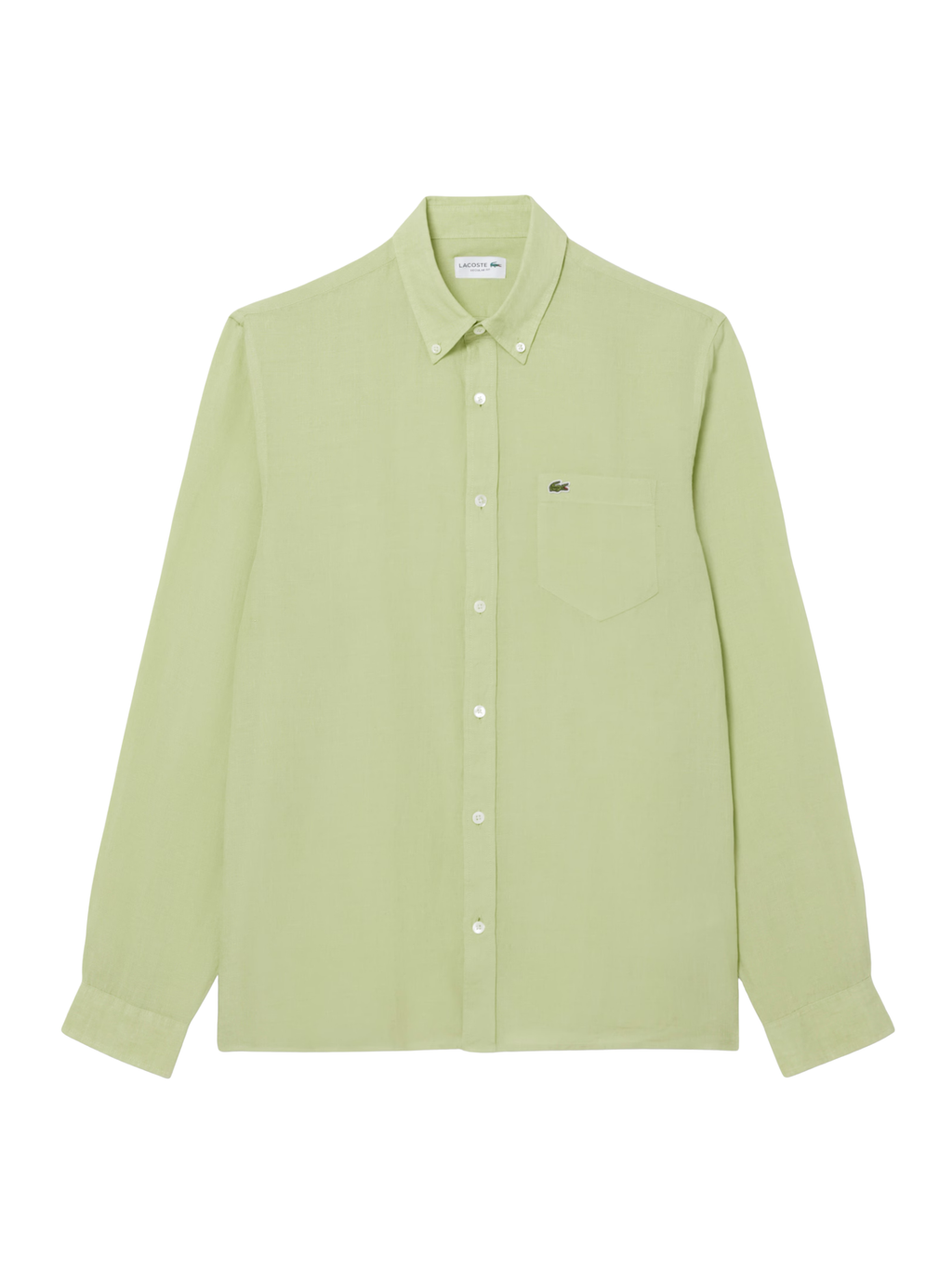 LACOSTE Regular Fit Linen Shirt Green